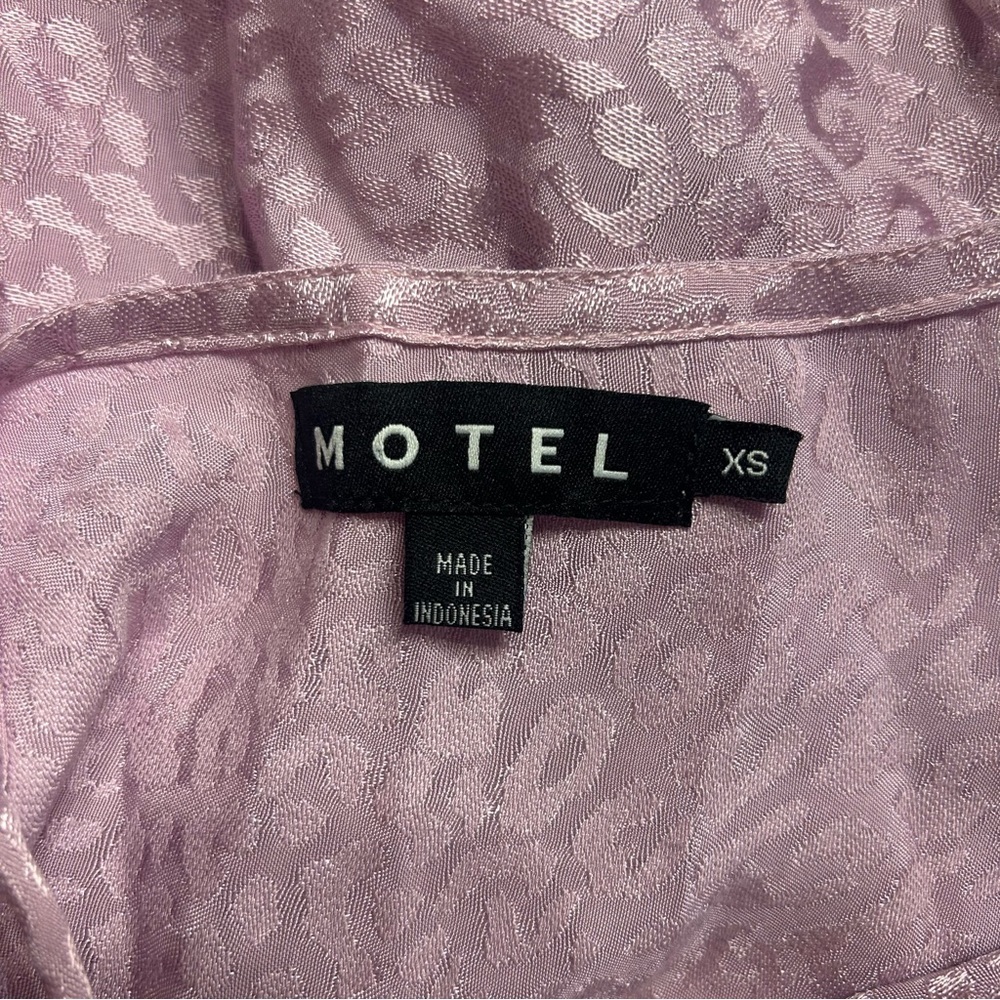 Motel Women’s Purple Leopard Darla Side-Tie Mini Slip Dress, Size XS - Picture 11 of 13